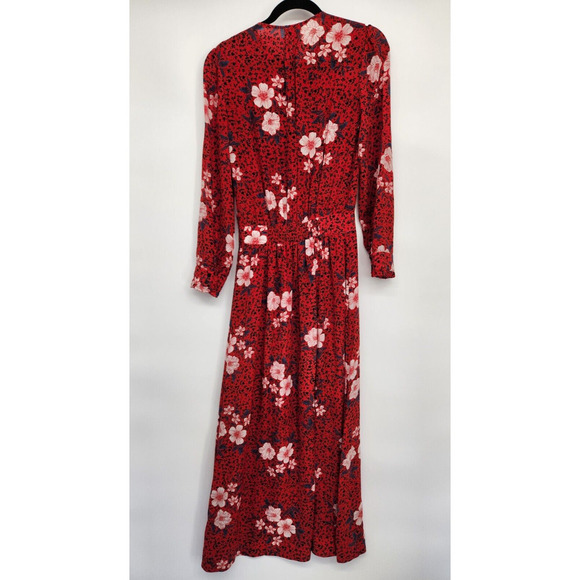 Zadig & Voltaire Remus Pensee Floral Silk Maxi Dress Size XS Red #2F504 - Picture 6 of 11